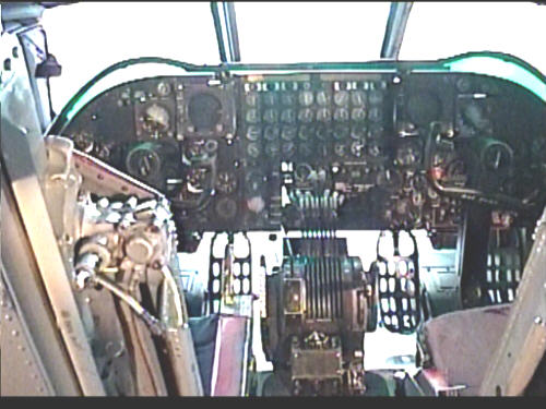Inside the cockpit of a B-52